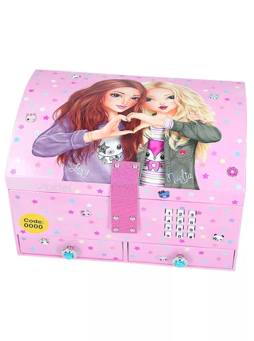 Számkódos titkos ékszerdoboz rózsaszín