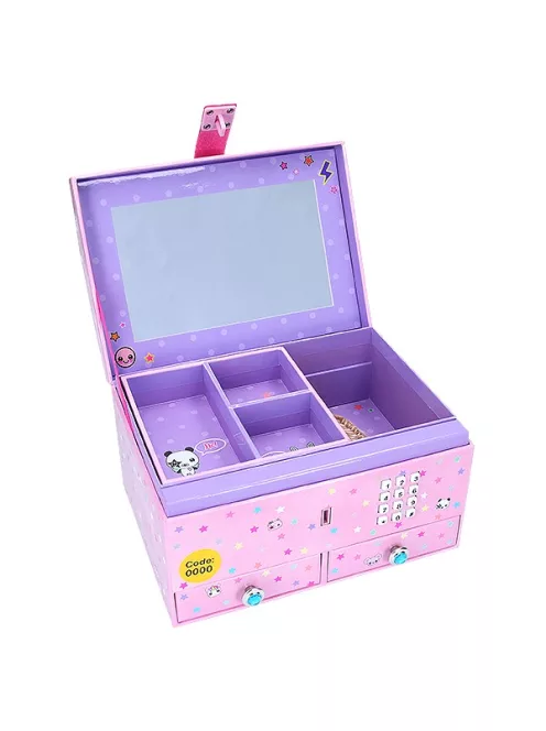 Számkódos titkos ékszerdoboz rózsaszín