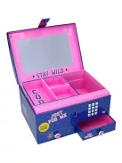 Számkódos titkos ékszerdoboz kék