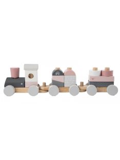   Label-Label játékvonat, építőelemekkel - Rózsaszín színben