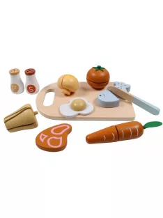 Tryco fa játék vágódeszka étellel