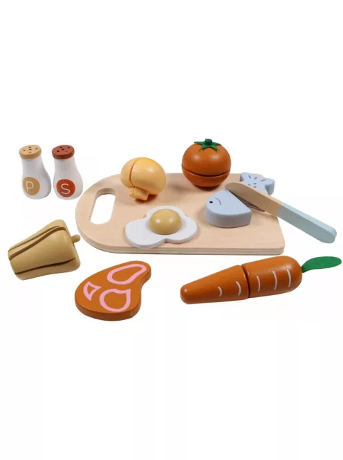 Tryco fa játék vágódeszka étellel