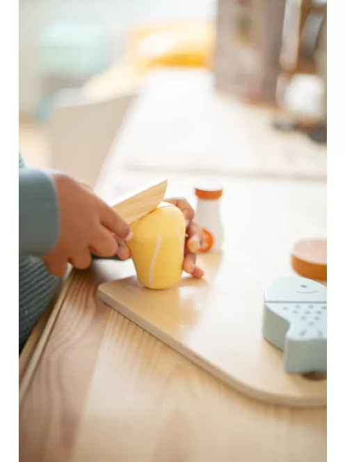 Tryco fa játék vágódeszka étellel