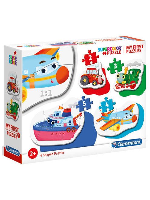 Járművek - 4 in 1 Supercolor forma puzzle - Clementoni