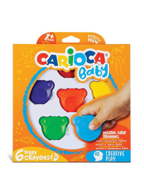 Baby Teddy zsírkréta - 6 db-os dobozban - Carioca