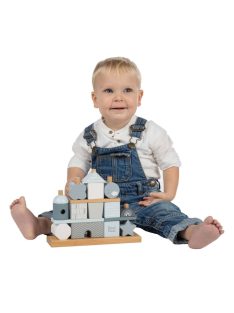   Label-Label montesszori formaépítő kék színben rudas fa építőjáték