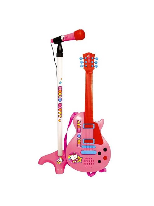 Hello Kitty elektromos gitár fejmikrofonnal