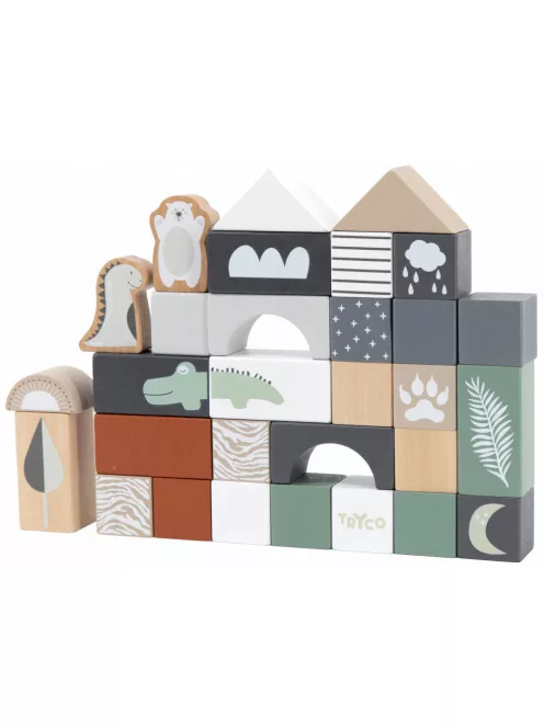 Tryco - 50 db-os fa építőkocka szett