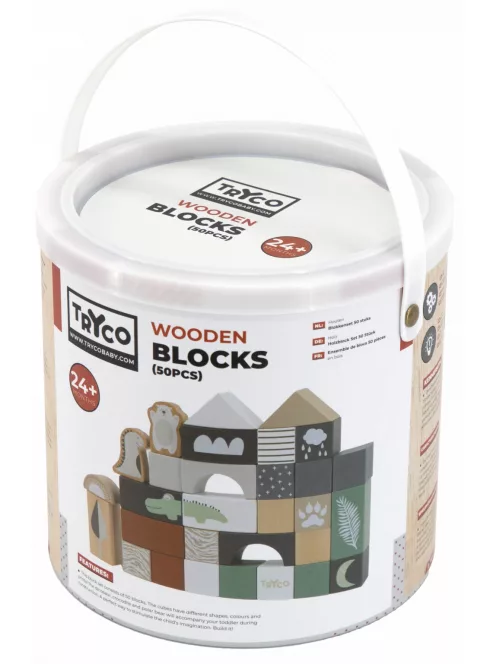 Tryco - 50 db-os fa építőkocka szett