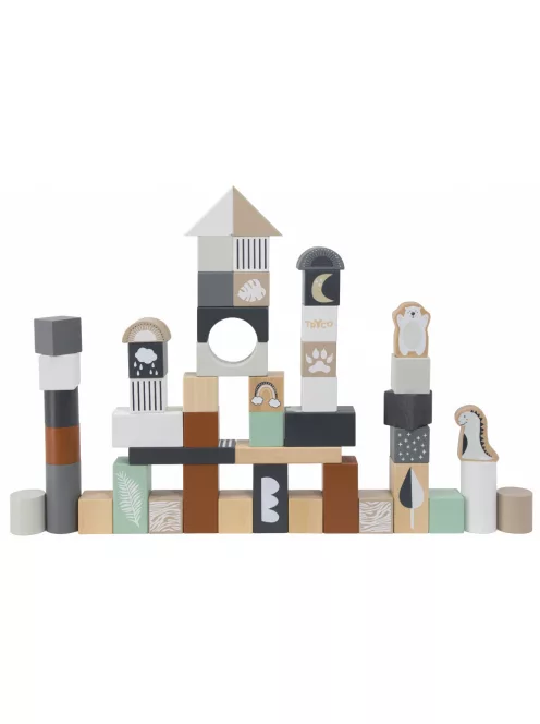 Tryco - 50 db-os fa építőkocka szett