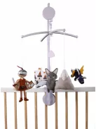 Tryco Plüss kiságyra rögzíthető zenélő körforgó lovagos