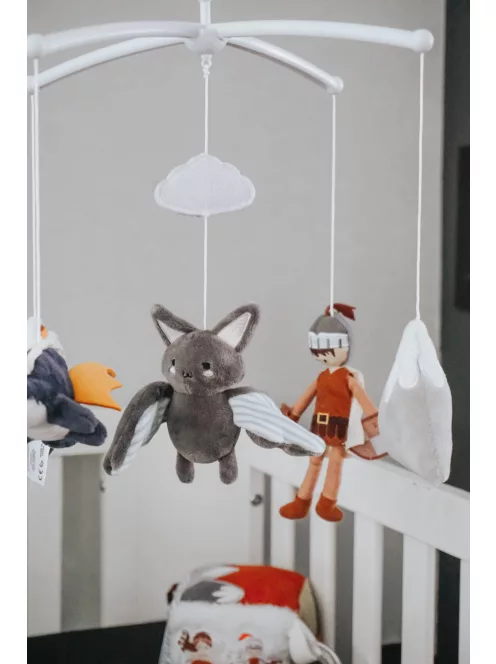 Tryco Plüss kiságyra rögzíthető zenélő körforgó lovagos