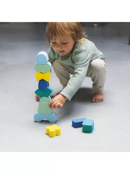 Blokki egyensúlyozó játék - menta zöld