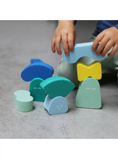 Blokki egyensúlyozó játék - menta zöld