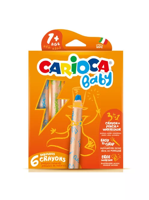Carioca: 3 az 1-ben bébi zsírkréta 6db-os készlet