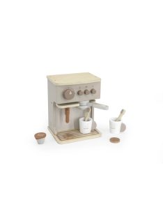  Label Label kávéfőző szett kiegészítőkkel, nugát színben - Fa játék szerepjáték