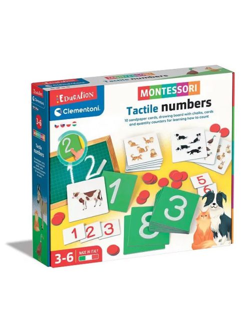 Clementoni - Montessori tapintható számok - Fejlesztő játék
