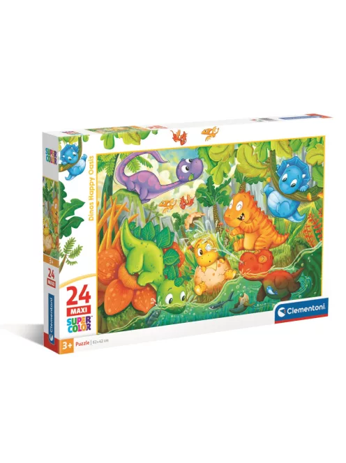 Clementoni puzzle - 24 db - MAXI - Boldog Dínó Oázis