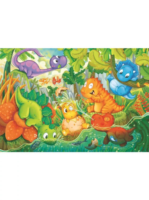 Clementoni puzzle - 24 db - MAXI - Boldog Dínó Oázis