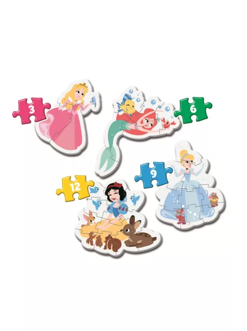 Clementoni - Első Puzzle - 3-6-9-12 db - Disney Hercegnők