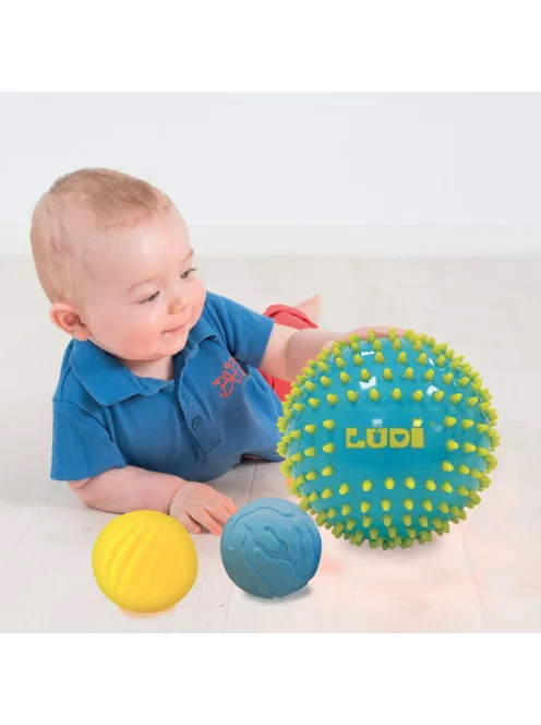 LUDI - 3 darabos szenzoros labdakészlet - kék