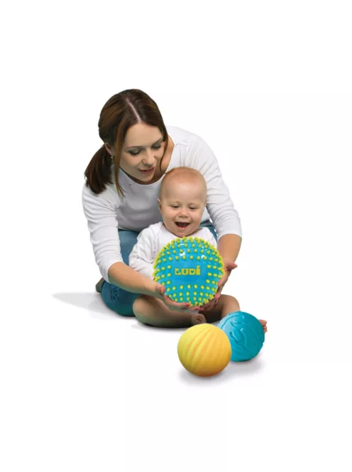 LUDI - 3 darabos szenzoros labdakészlet - kék