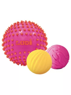 LUDI - 3 darabos szenzoros labdakészlet - pink
