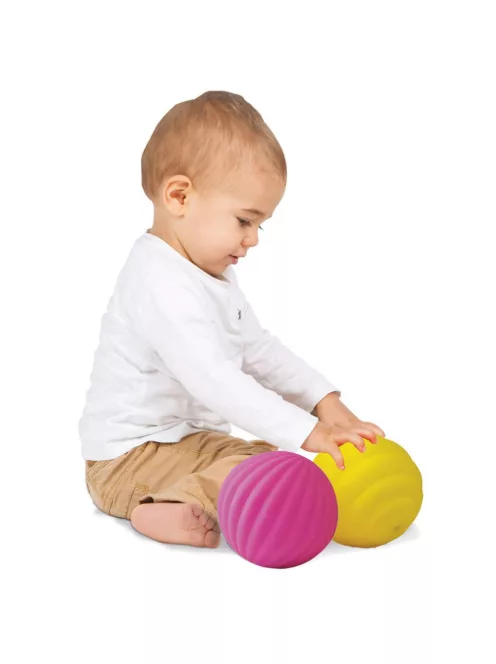 LUDI - 3 darabos szenzoros labdakészlet - pink