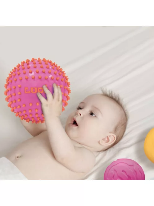 LUDI - 3 darabos szenzoros labdakészlet - pink