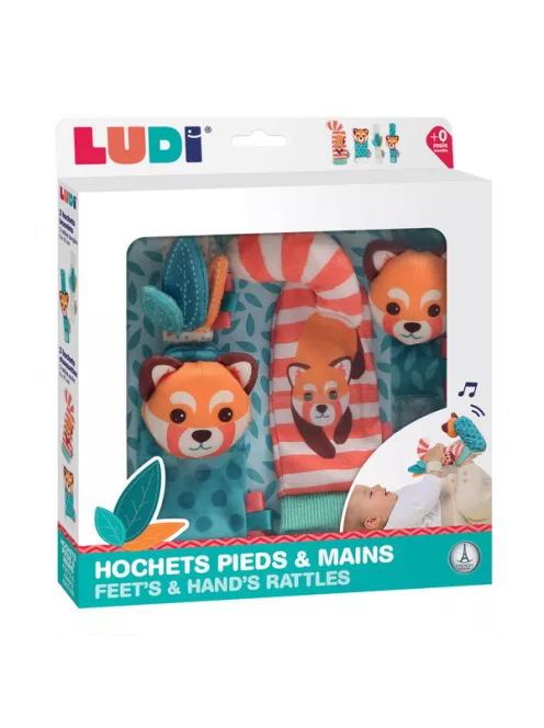 LUDI - Kéz- és láb- csörgőkészlet - Vöröspandás