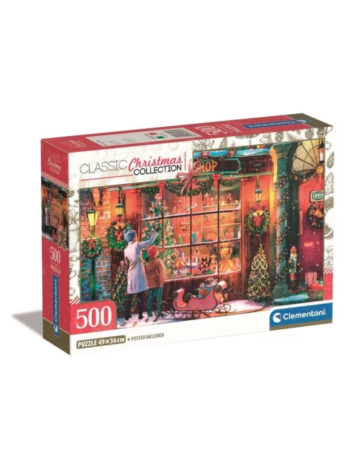 Clementoni 500 db-os puzzle - Karácsonyi játékbolt kirakat