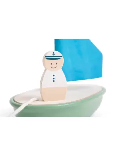 BS Toys - Vitorlás hajó kapitánnyal vízparti játék