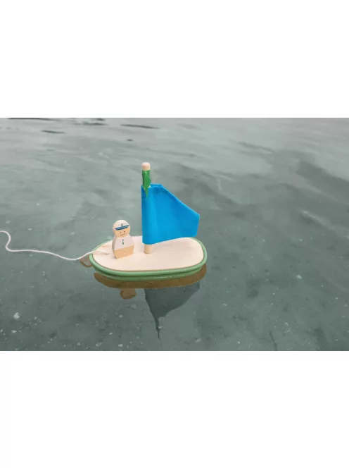 BS Toys - Vitorlás hajó kapitánnyal vízparti játék