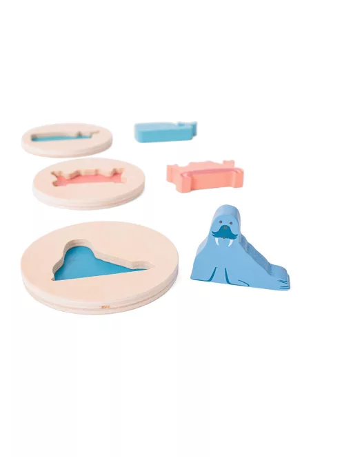 BS Toys - Fa állatos formakirakó