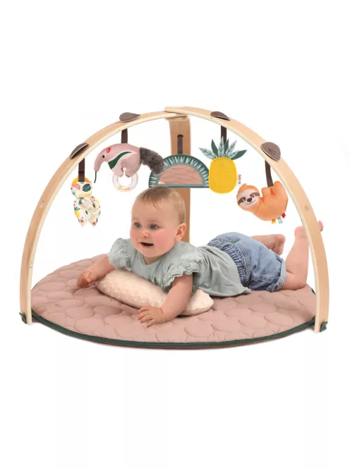 LUDI Kör alakú játsószőnyeg fa boltívekkel - Bézs