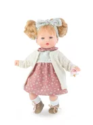 Marina&Pau Kislány nyuszis fejpánttal, rózsaszín ruhában és kardigánban