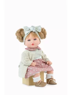   Marina&Pau Kislány nyuszis fejpánttal, rózsaszín ruhában és kardigánban