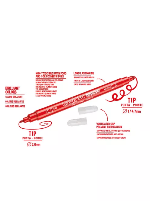 Carioca - Birello kétvégű filctoll 12 db-os