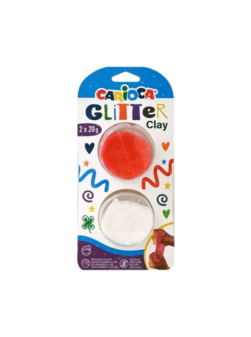 Carioca - Csillámos gyurma  - Piros, fehér