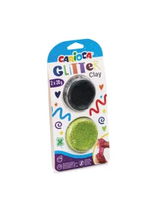 Carioca - Csillámos gyurma  - Zöld, fekete