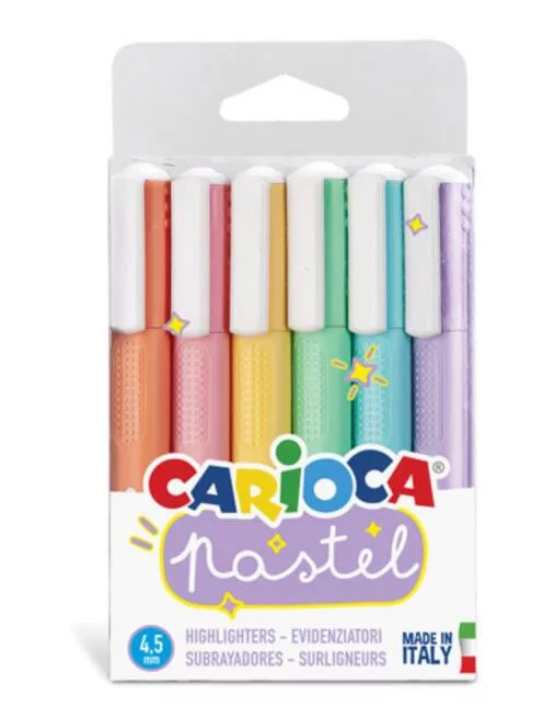 CARIOCA Szövegkiemelő készlet - 6db-os, pasztell színek