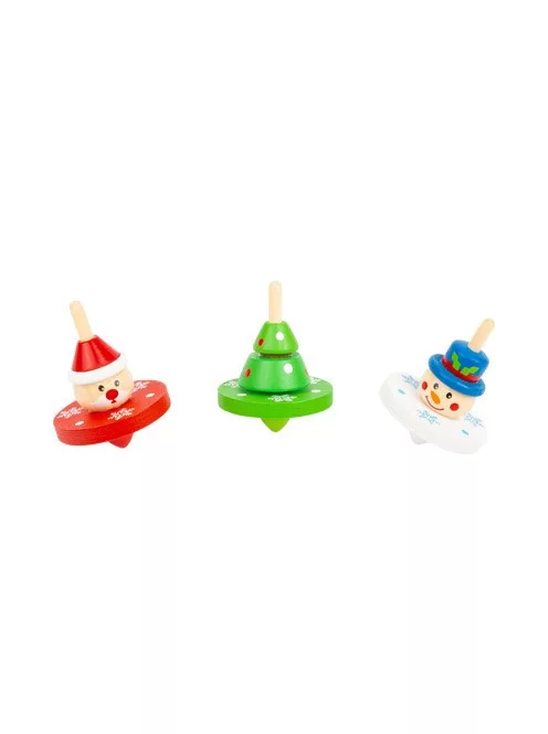 Fa pörgettyű karácsonyi mintával