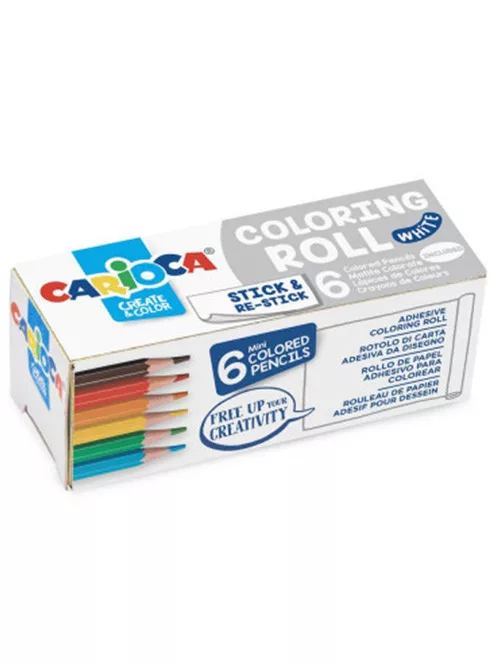 Öntapadós mini színező henger 6 db mini ceruzával - Carioca