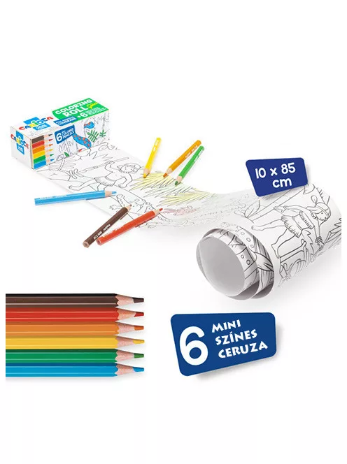 Öntapadós mini színező henger 6 db mini ceruzával - Carioca