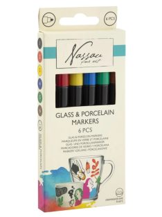   Nassau üveg és porcelán festő filctoll készlet, 6 darabos CraftArt