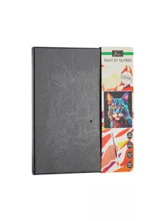   Nassau festés számok szerint fekete vászonra, Macska 30 x30 cm CraftArt