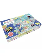 Padló puzzle  4db fa kisautóval Auzou