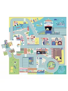 Padló puzzle  4db fa kisautóval Auzou