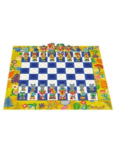 Kétoldalas sakktábla állatfigurákkal Auzou