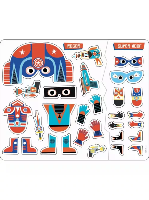 Újrahasználható matricázó készlet, Szuperhősök Auzou